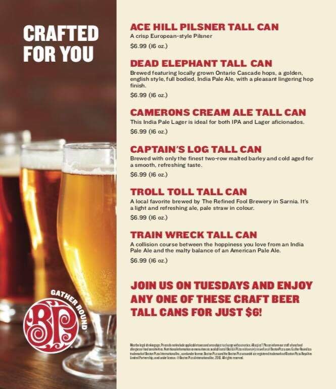 Boston Pizza - Sarnia, ON menu_pic