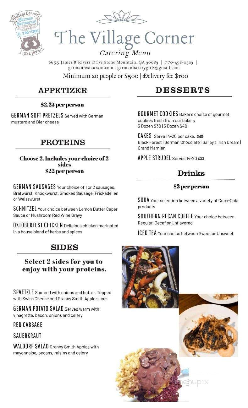 German Restaurant - Stone Mountain, GA menu_pic