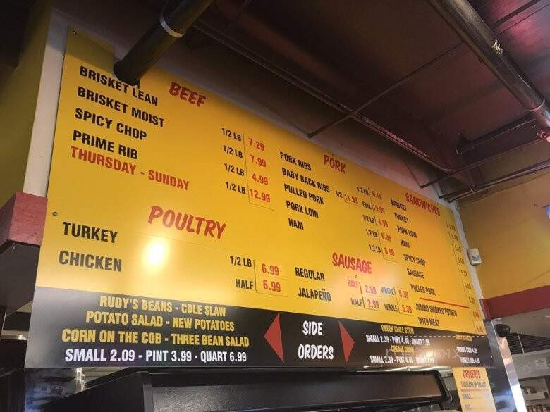 Rudy's Country Store & Bar-B-Q - Albuquerque, NM menu_pic