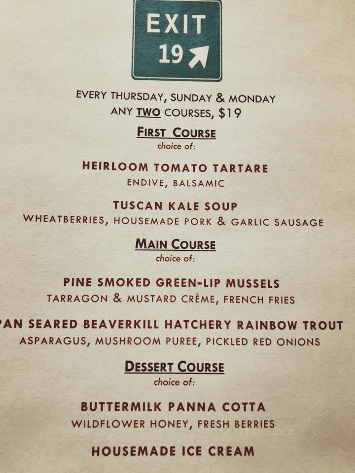 Peekamoose Restaurant & Tap Room - Big Indian, NY menu_pic