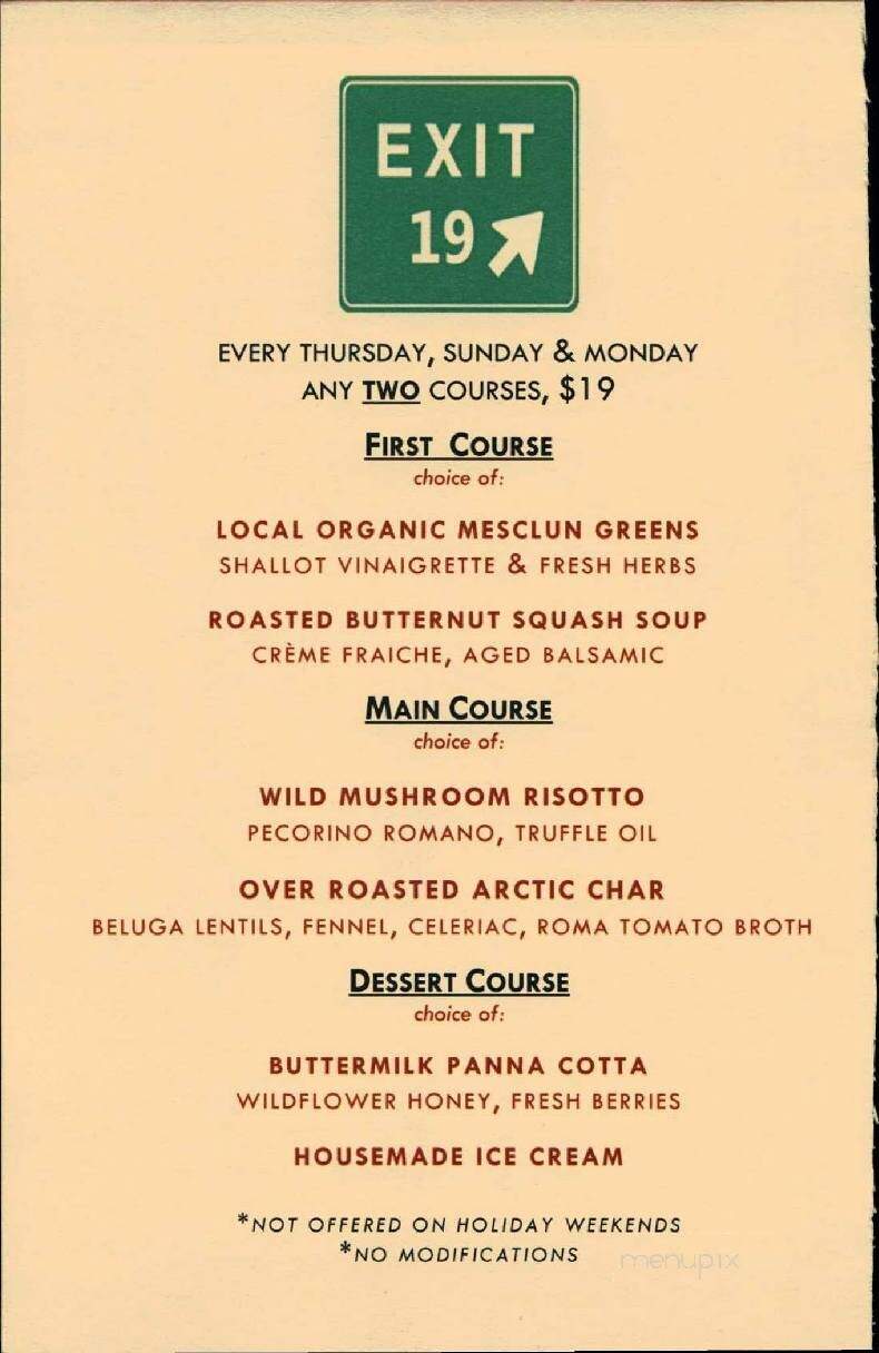 Peekamoose Restaurant & Tap Room - Big Indian, NY menu_pic