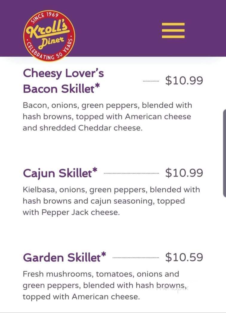 Kroll's Diner - Minot, ND menu_pic