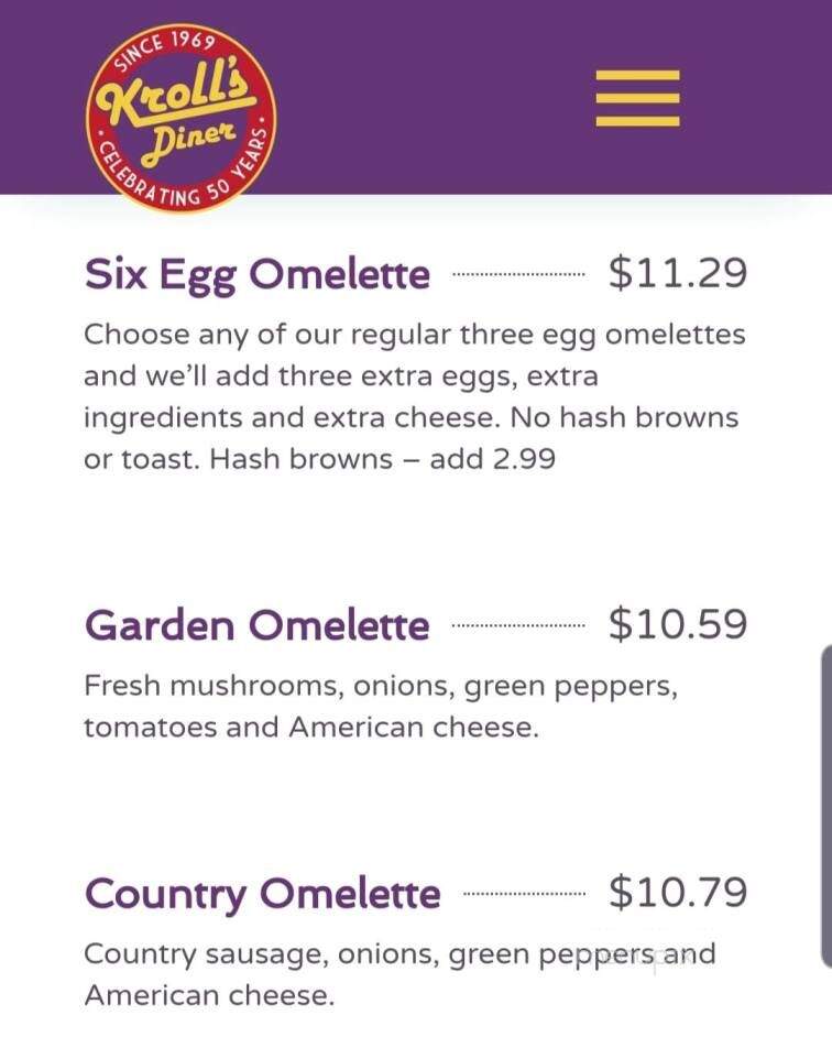 Kroll's Diner - Minot, ND menu_pic
