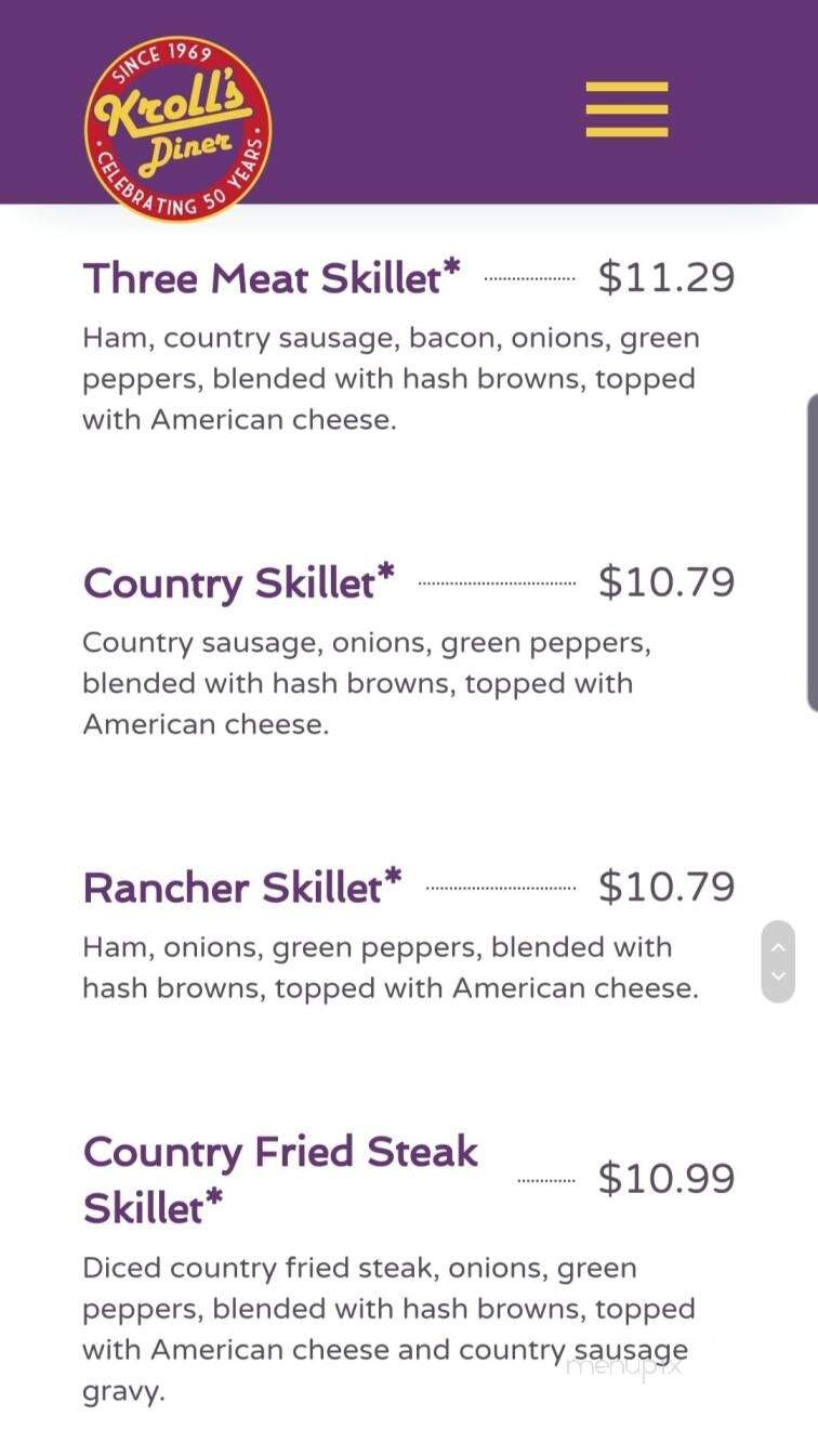 Kroll's Diner - Minot, ND menu_pic