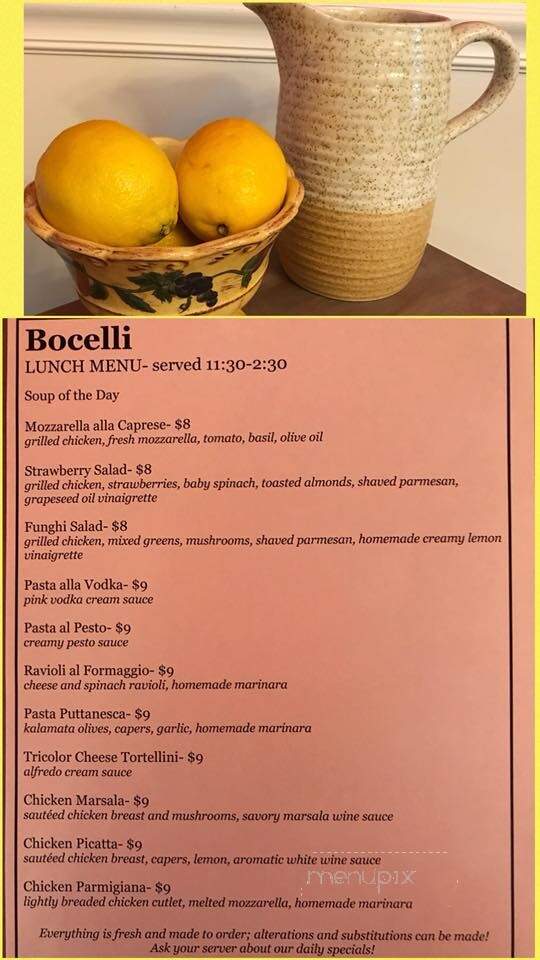 Bocelli Restaurant - Gwynedd Valley, PA menu_pic