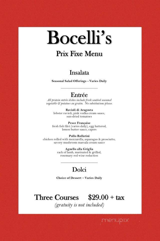 Bocelli Restaurant - Gwynedd Valley, PA menu_pic