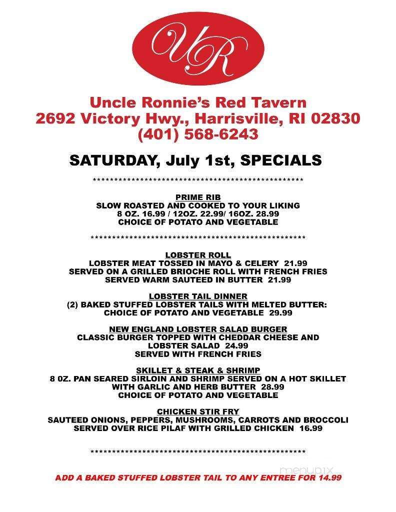 Uncle Ronnie's Red Tavern - Harrisville, RI