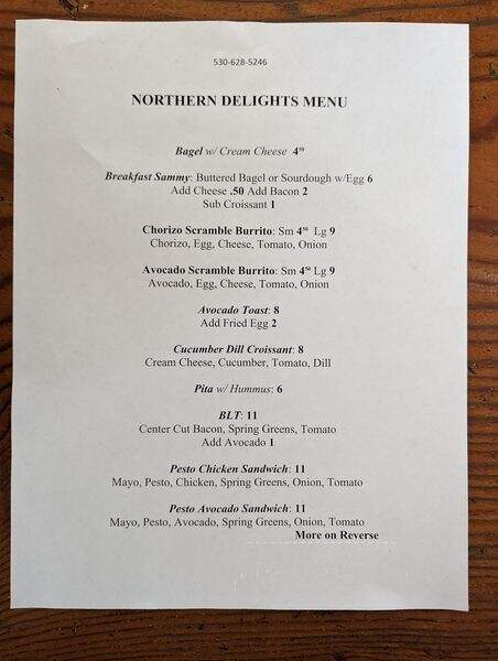 Northern Delights Coffee - Hayfork, CA menu_pic