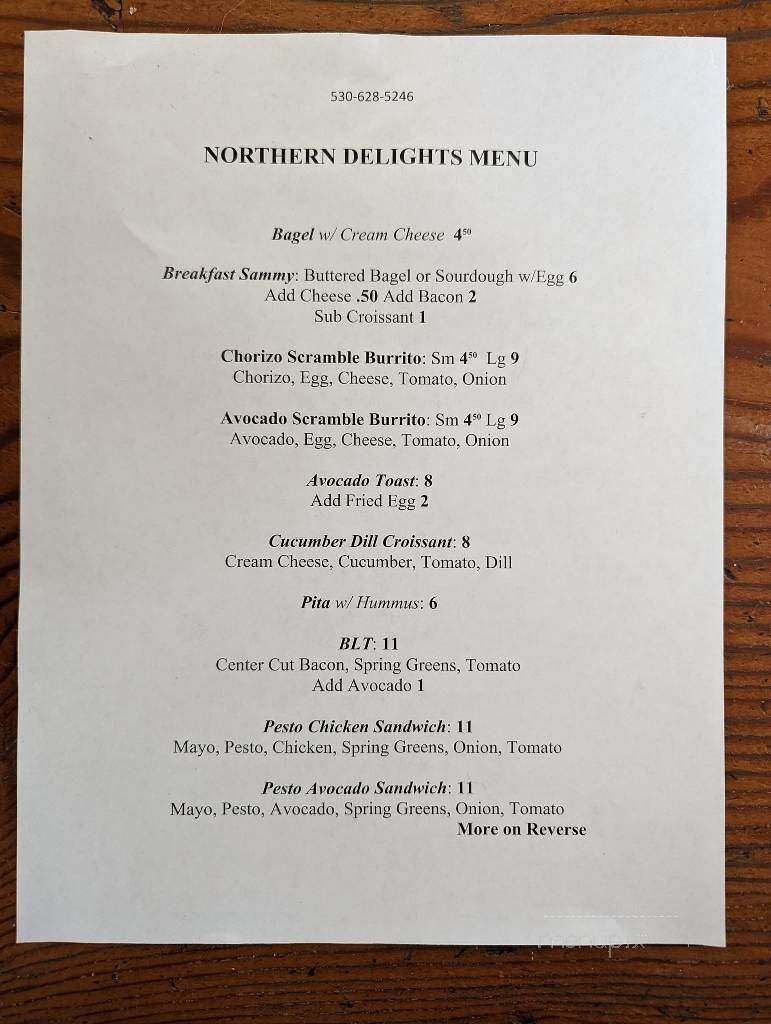 Northern Delights Coffee - Hayfork, CA menu_pic