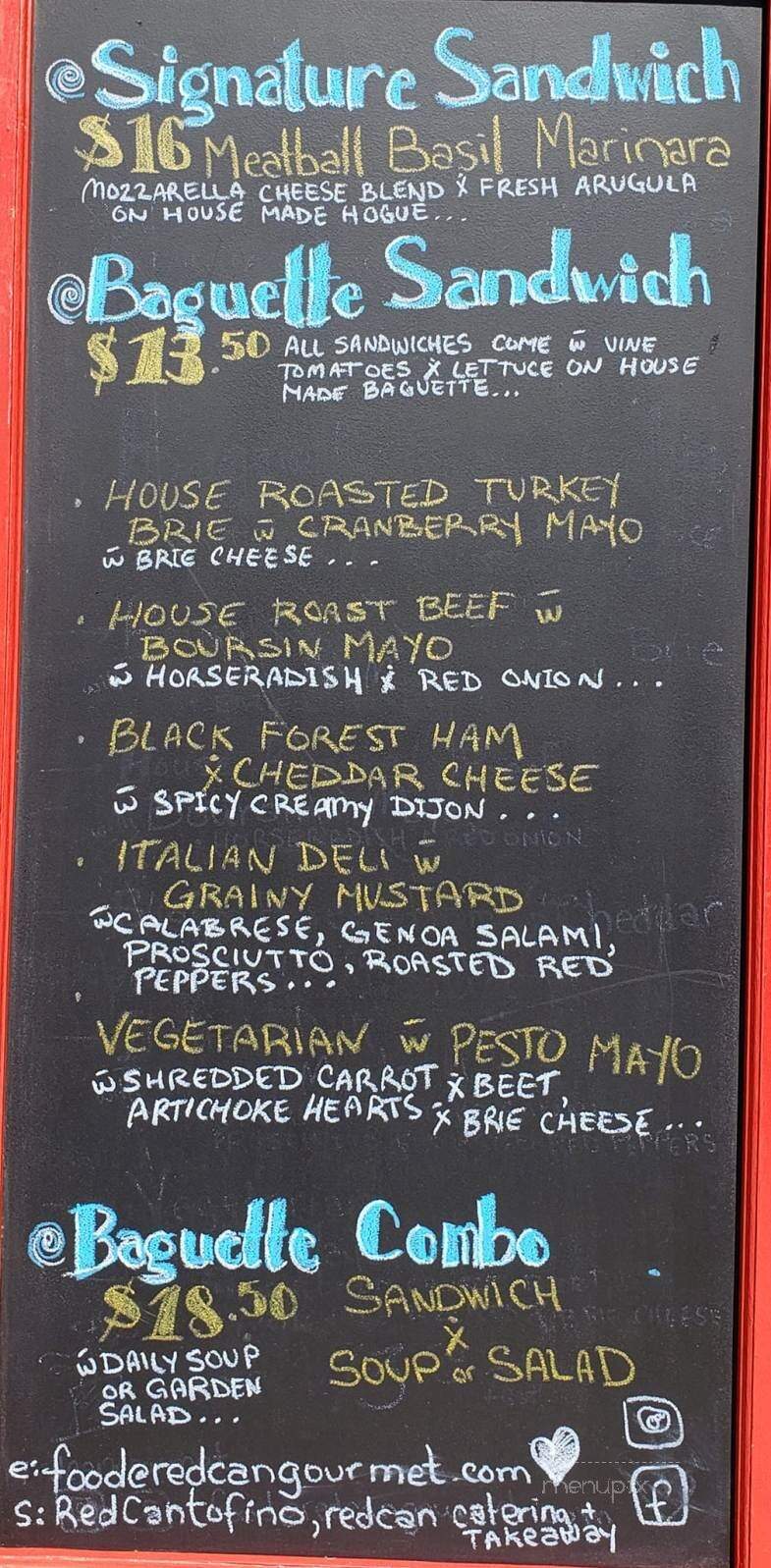 Red Can Gourmet - Tofino, BC menu_pic