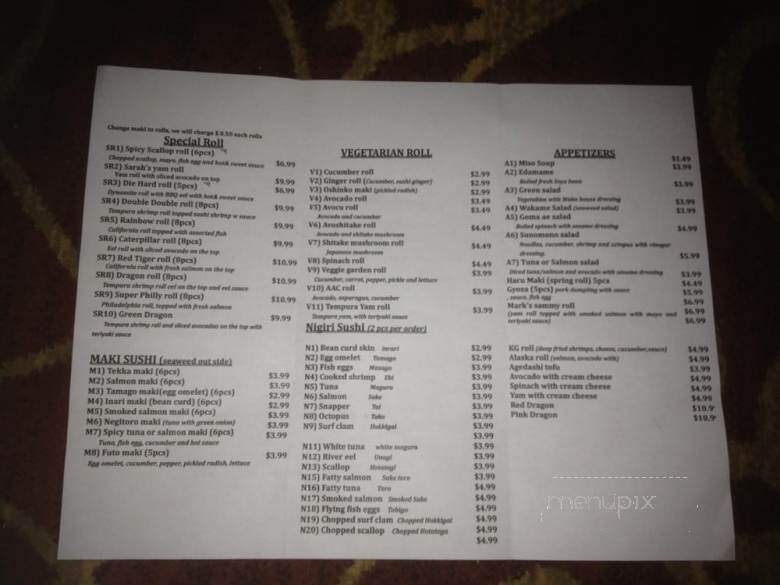 Watta Sushi - Winnipeg, MB menu_pic