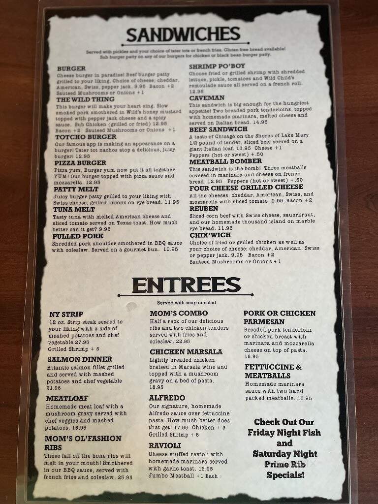 Walt's Tavern - Twin Lakes, WI menu_pic