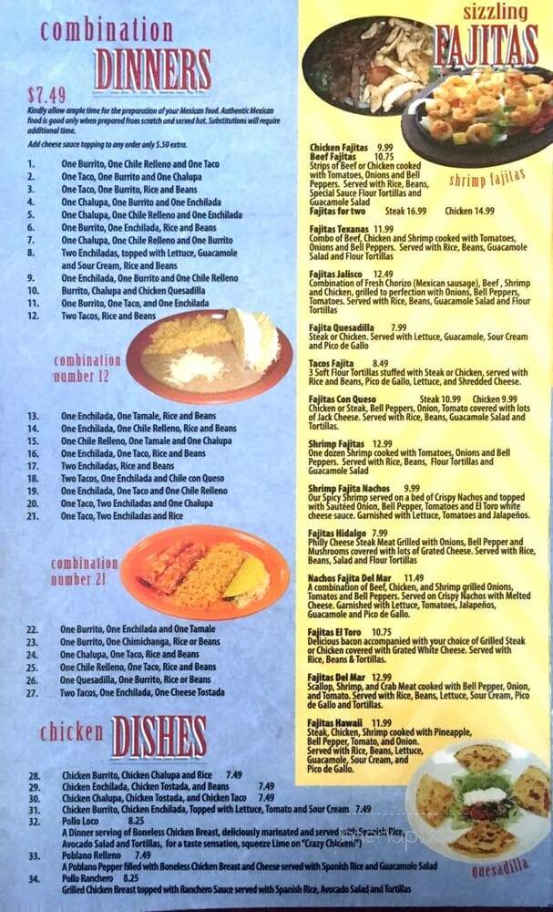 El Toro - Muldrow, OK menu_pic