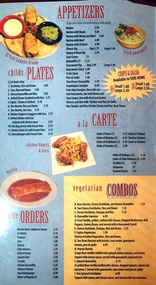 El Toro - Muldrow, OK menu_pic