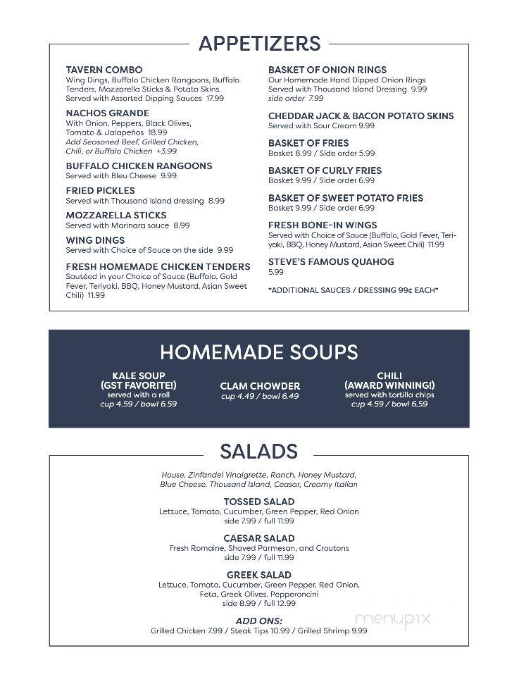 Grove Street Tavern - Taunton, MA menu_pic