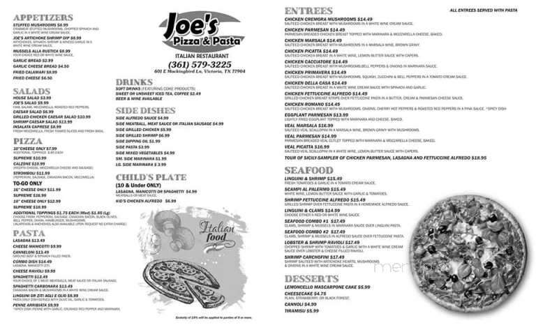 Joe's Pizza & Pasta - Victoria, TX