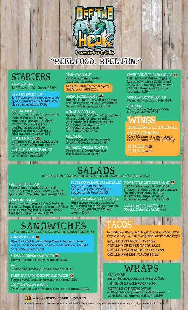 Off The Hook - Jefferson City, TN menu_pic