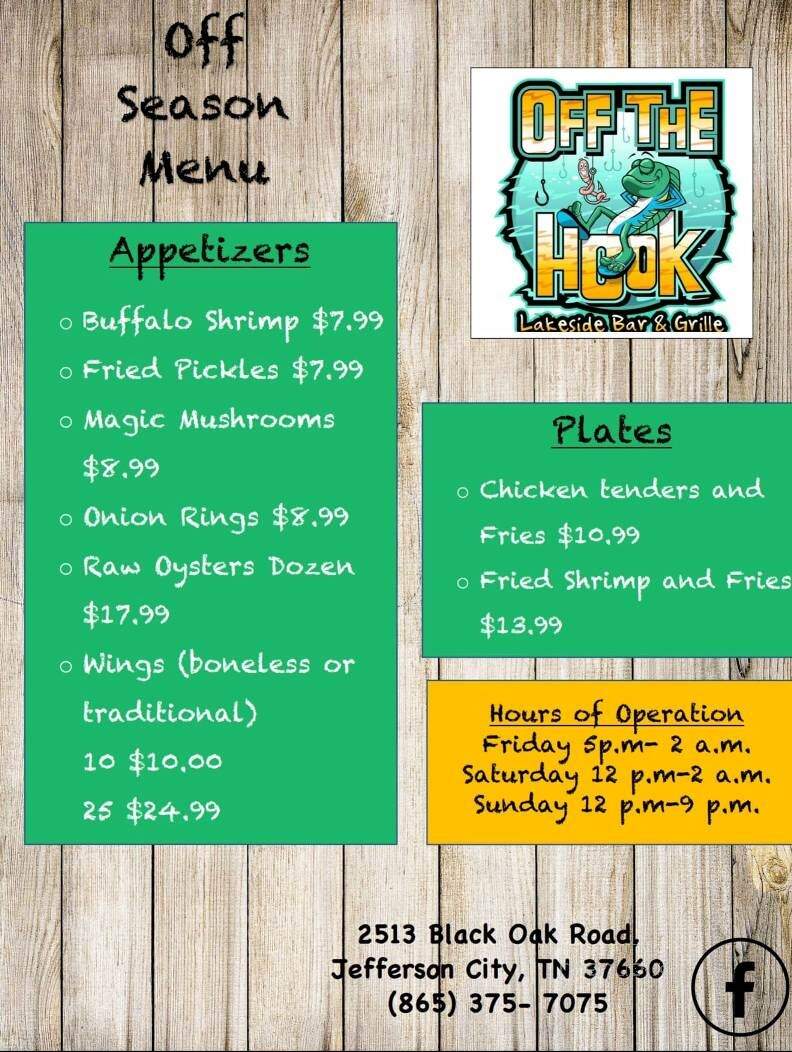 Off The Hook - Jefferson City, TN menu_pic