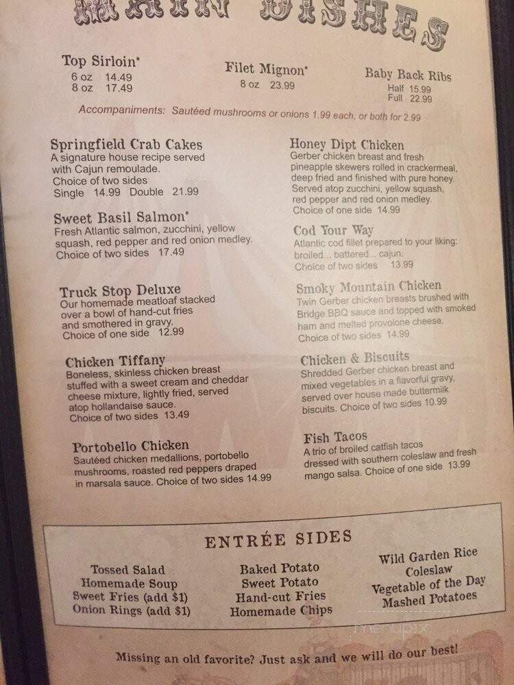 Rachel's Roadhouse - Kittanning, PA menu_pic