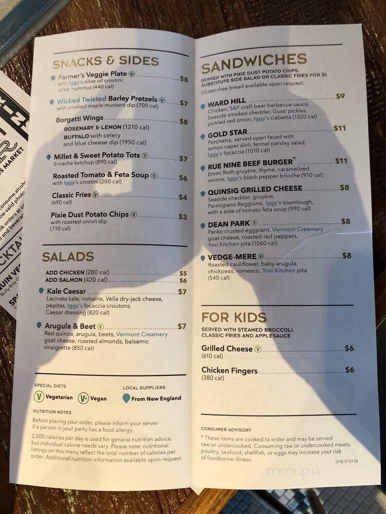 The Borgatti Bar - Shrewsbury, MA menu_pic