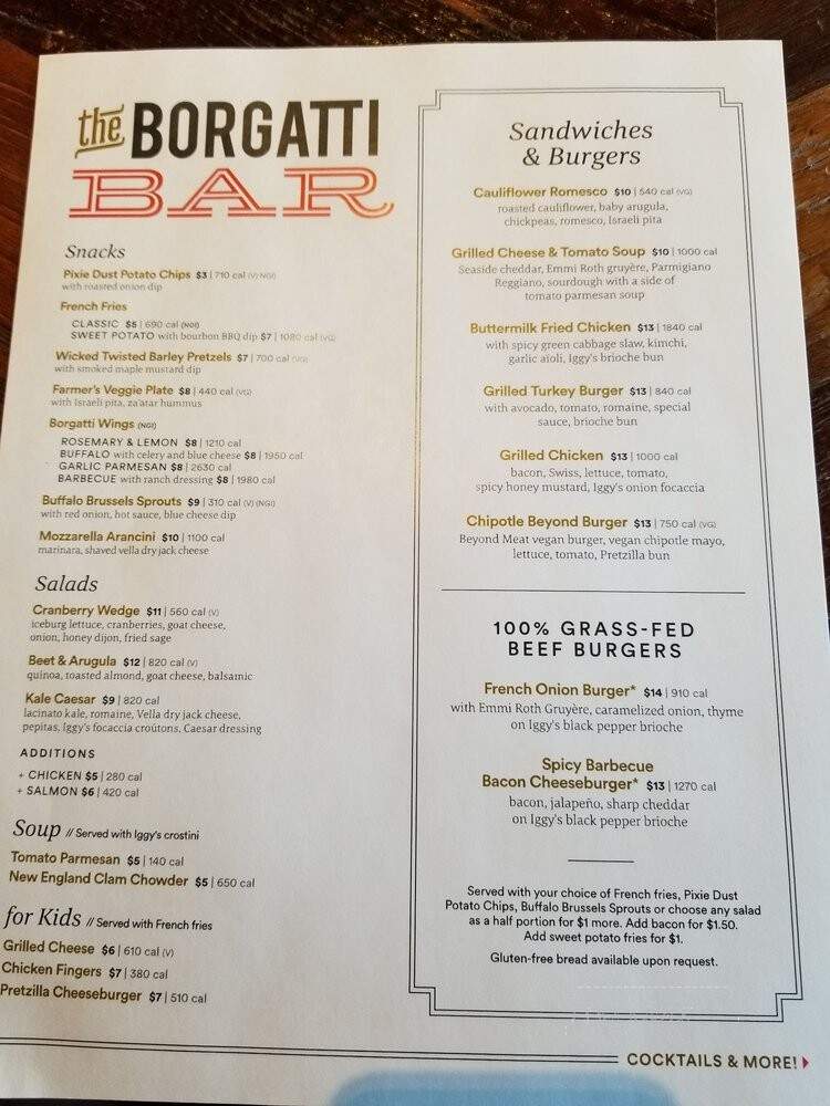 The Borgatti Bar - Shrewsbury, MA menu_pic