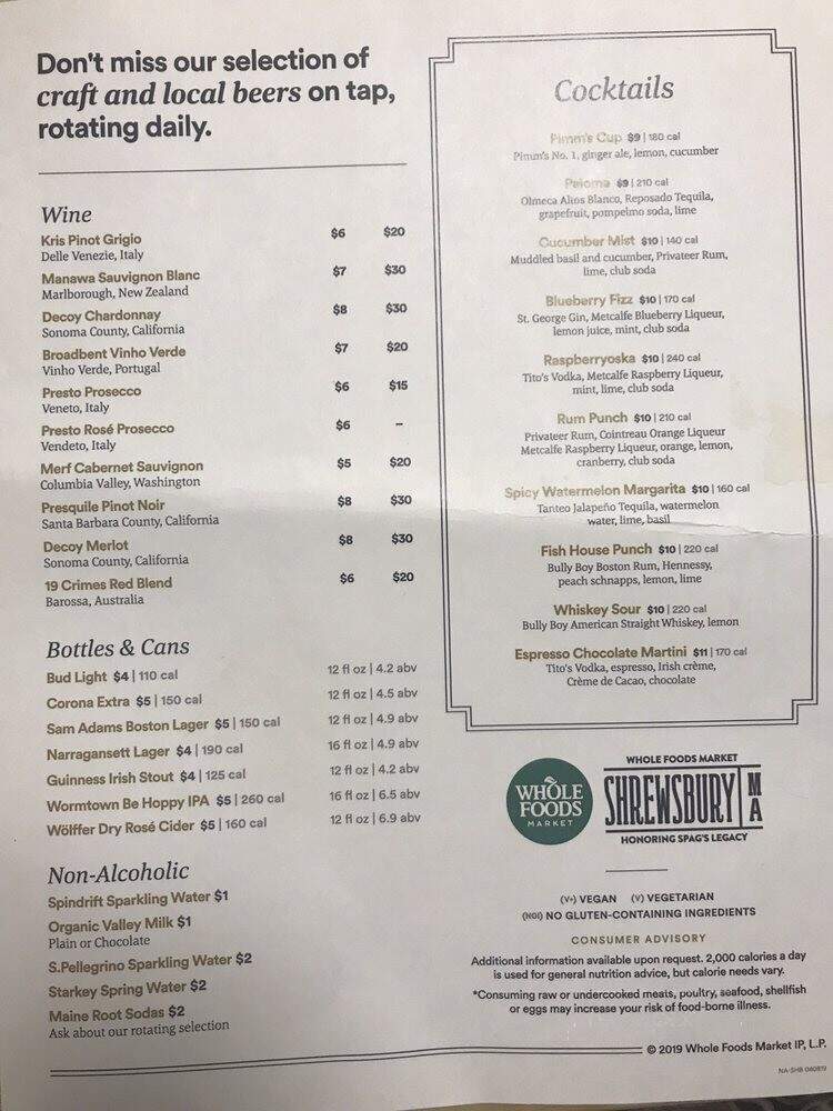 The Borgatti Bar - Shrewsbury, MA menu_pic