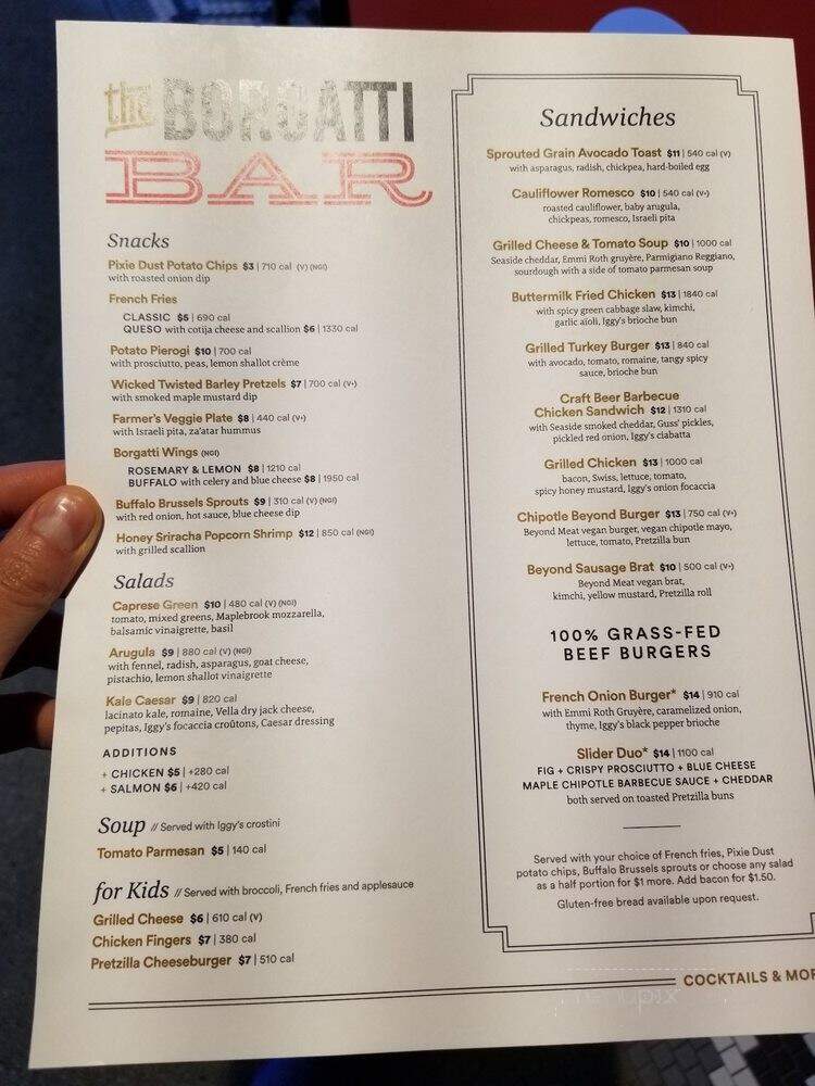 The Borgatti Bar - Shrewsbury, MA menu_pic