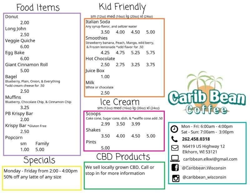 Carib Bean - Elkhorn, WI menu_pic