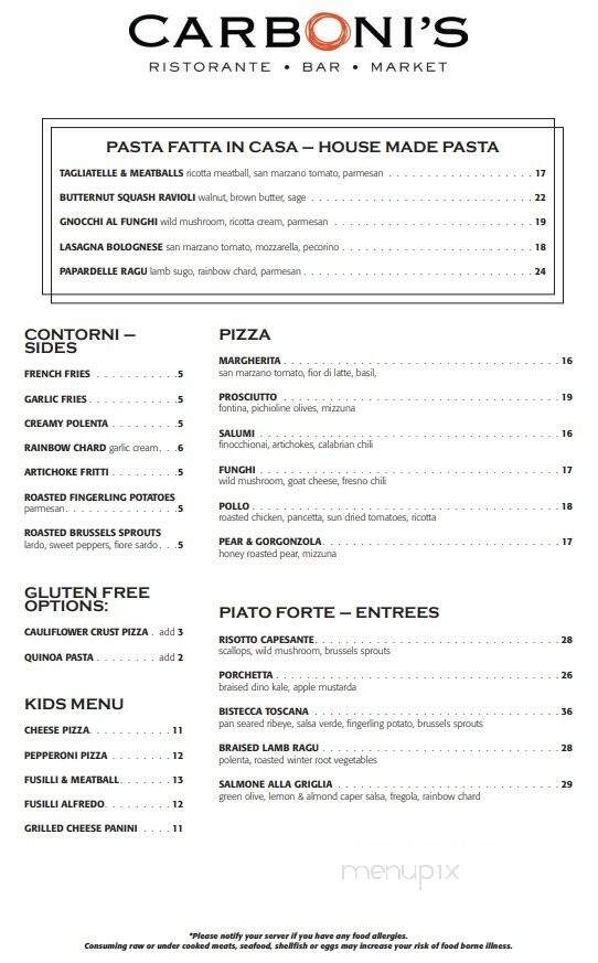 Carboni's Ristorante - Winters, CA menu_pic