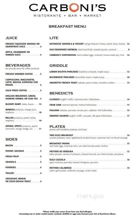 Carboni's Ristorante - Winters, CA menu_pic