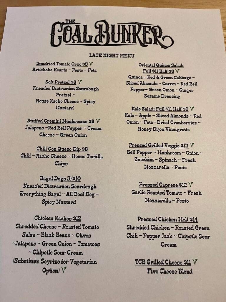 The Coal Bunker - Fallbrook, CA menu_pic