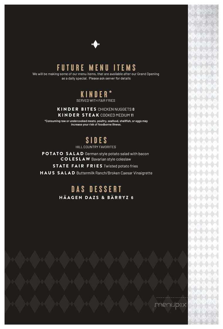 Hoff's Steaks and Steins - Frisco, TX menu_pic