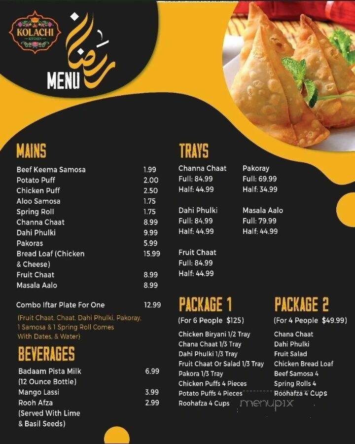 Kolachi Kitchen - Canton, MI menu_pic