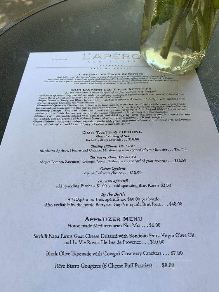 L'Apero Les Trois - Winters, CA menu_pic