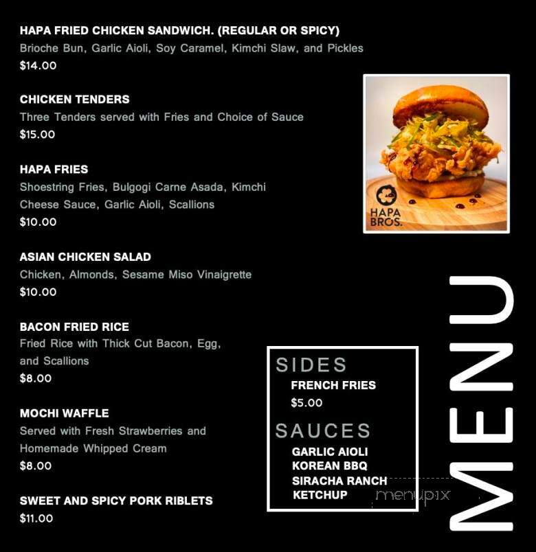 Hapa Bros - San Jose, CA menu_pic