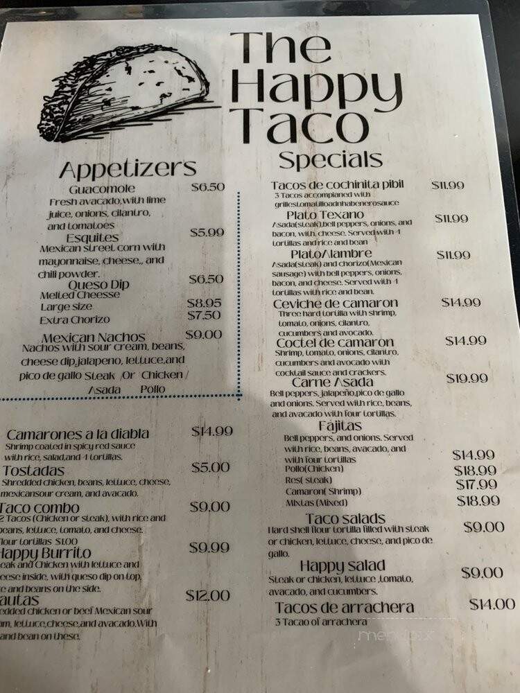 The Happy Taco - Acworth, GA menu_pic