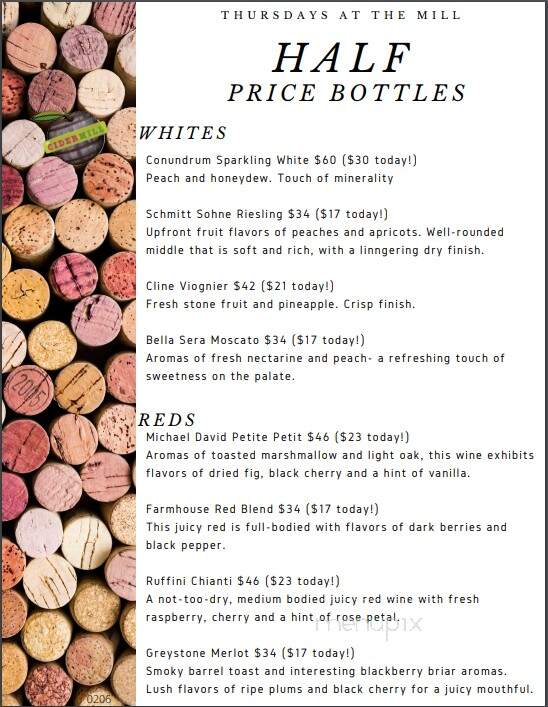 The Cider Mill - Syracuse, NY menu_pic