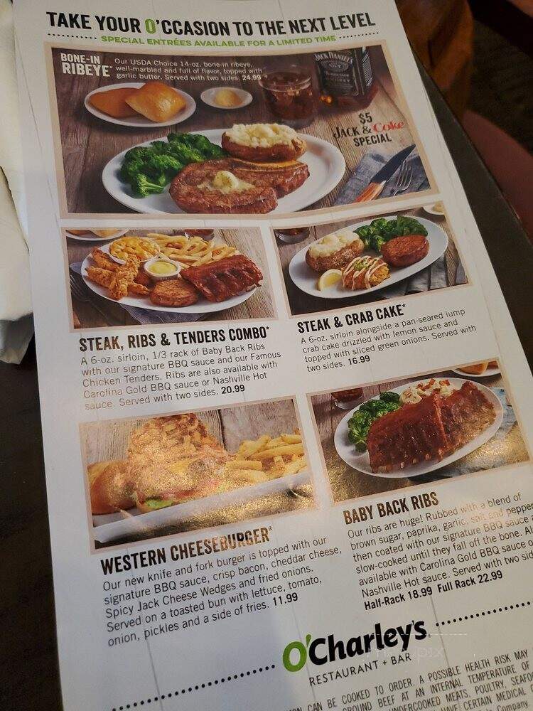 O'Charley's - Mansfield, OH menu_pic