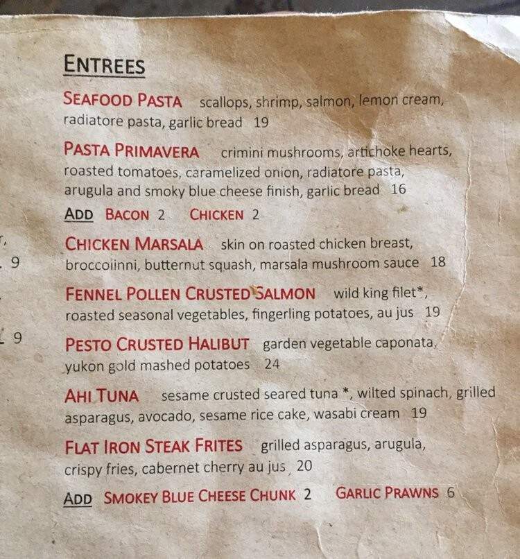 Divots Restaurant At Indian - Hood River, OR menu_pic