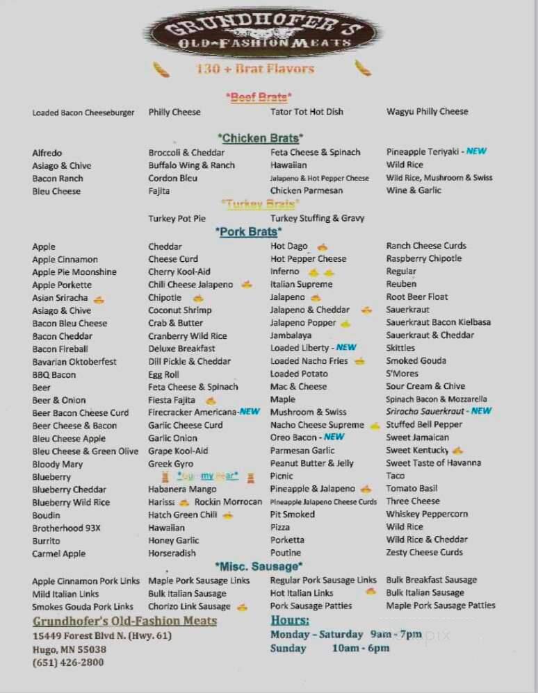 Grundhofer's - Hugo, MN menu_pic