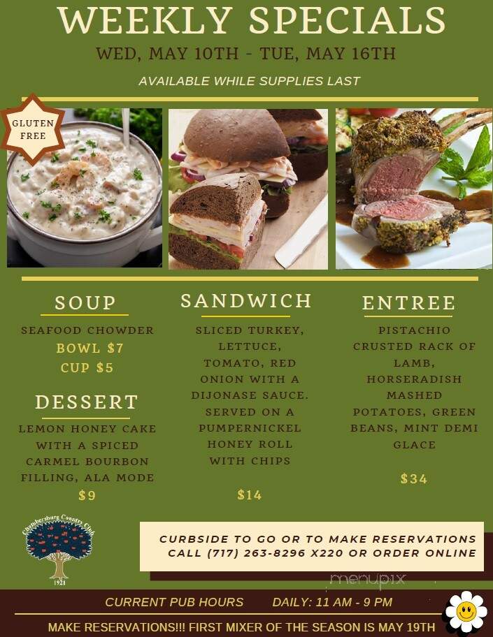 Chambersburg Country Club - Chambersburg, PA menu_pic