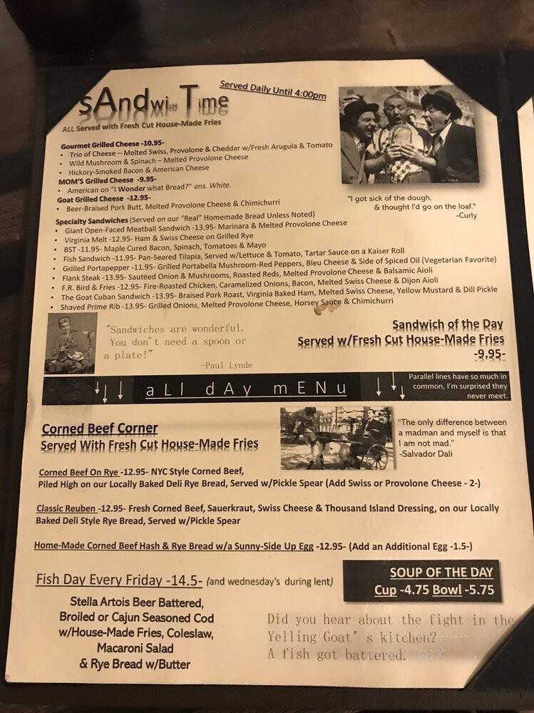 Yelling Goat - Lancaster, NY menu_pic