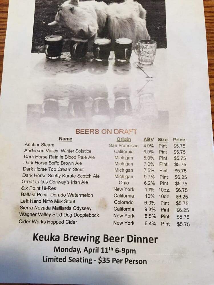 Yelling Goat - Lancaster, NY menu_pic