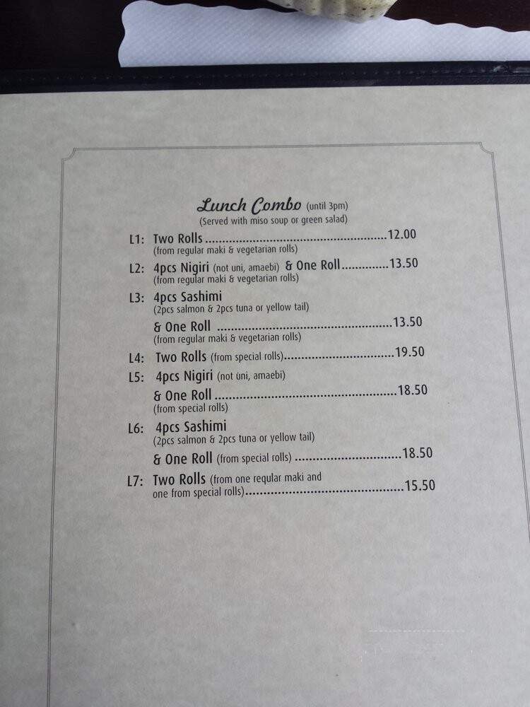 Kome Restaurant - Fortuna, CA menu_pic