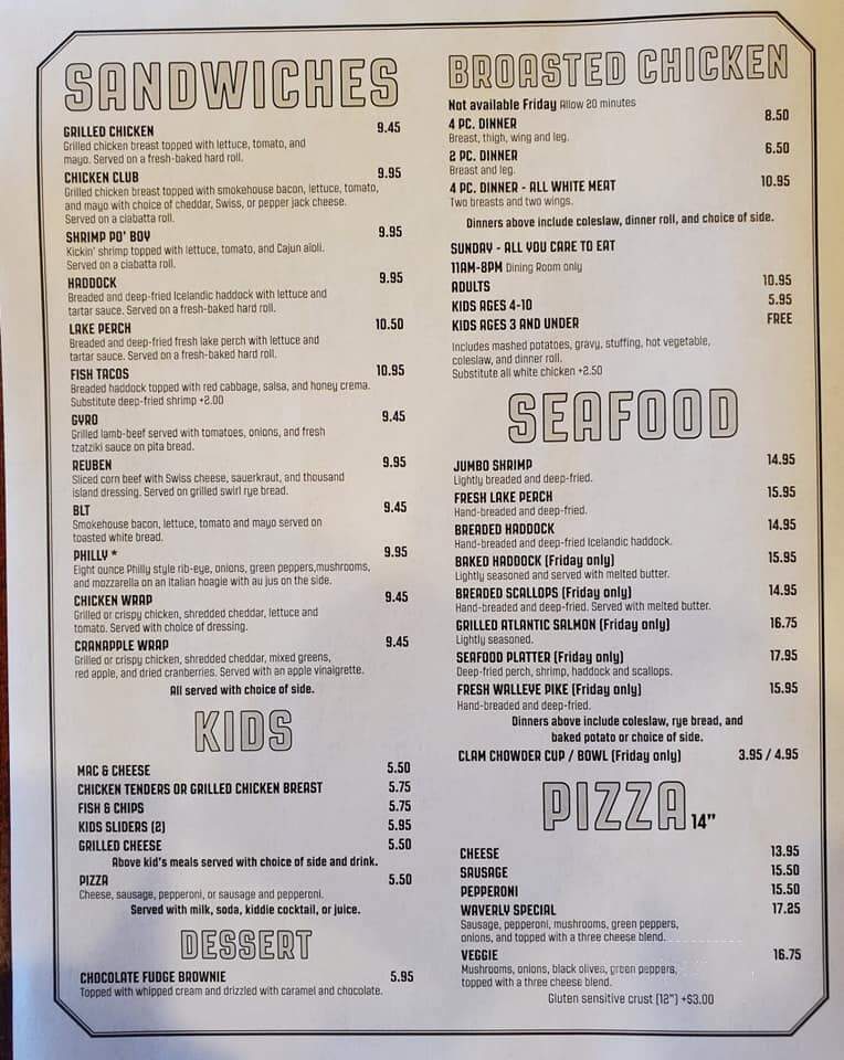 Waverly Beach - Menasha, WI menu_pic