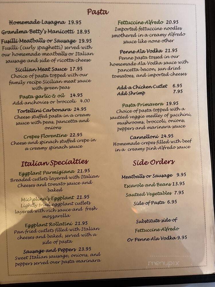 Casa Benedetto's - St Augustine, FL menu_pic