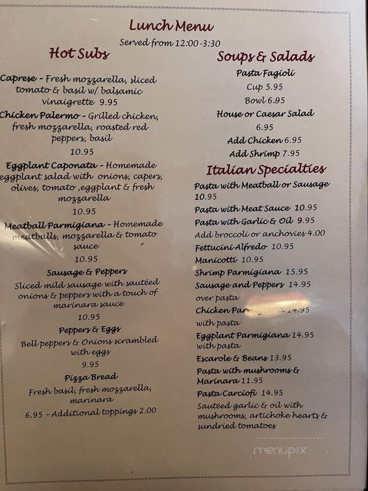 Casa Benedetto's - St Augustine, FL menu_pic