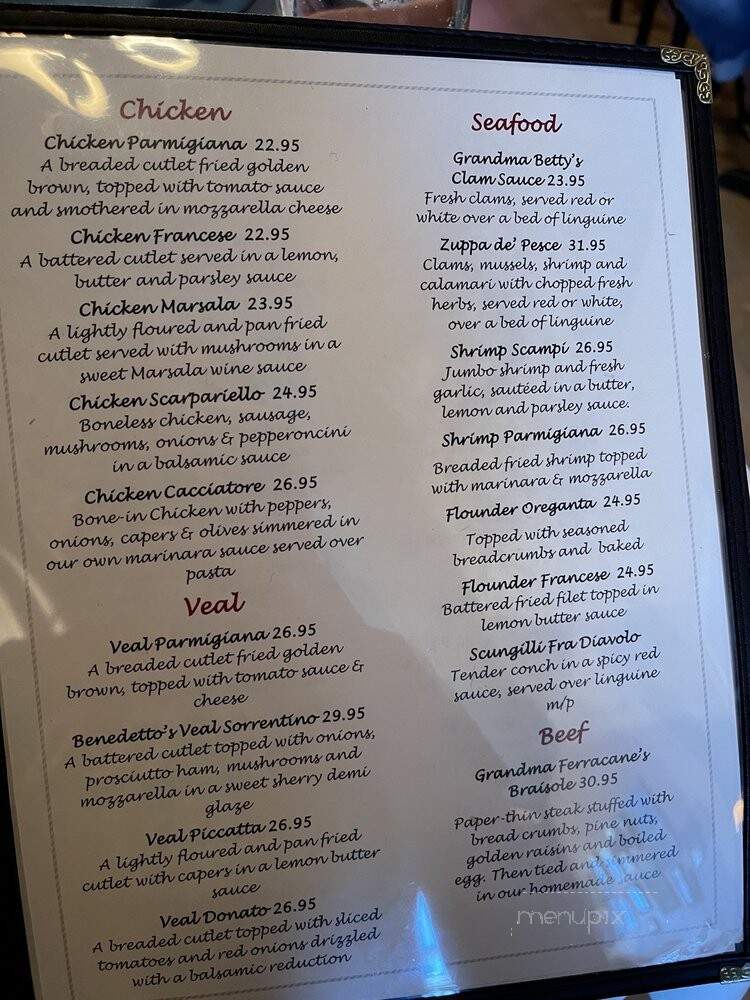 Casa Benedetto's - St Augustine, FL menu_pic