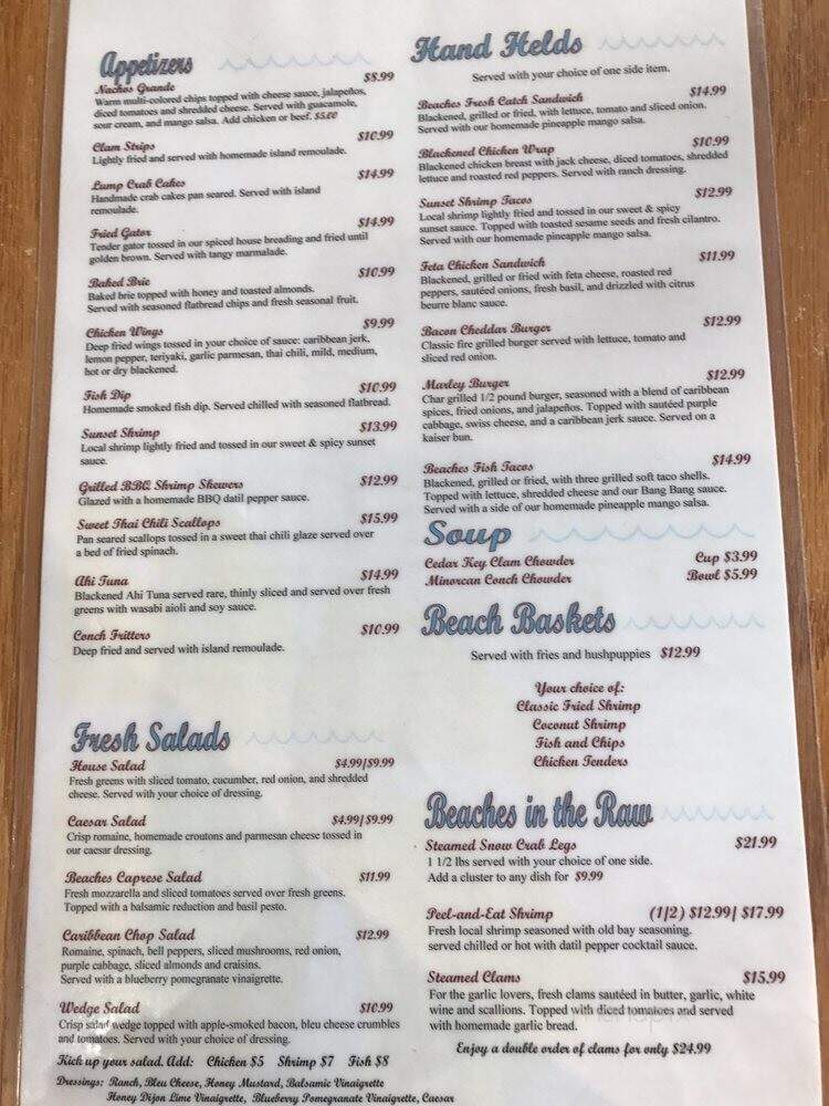Casa Benedetto's - St Augustine, FL menu_pic
