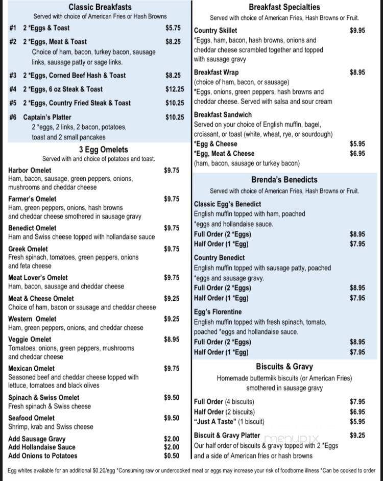Brenda's Harbor Cafe - Ludington, MI menu_pic